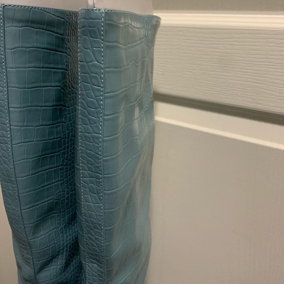 NEW CROC PRINT BLUE BOOTS - Picture 8 of 12